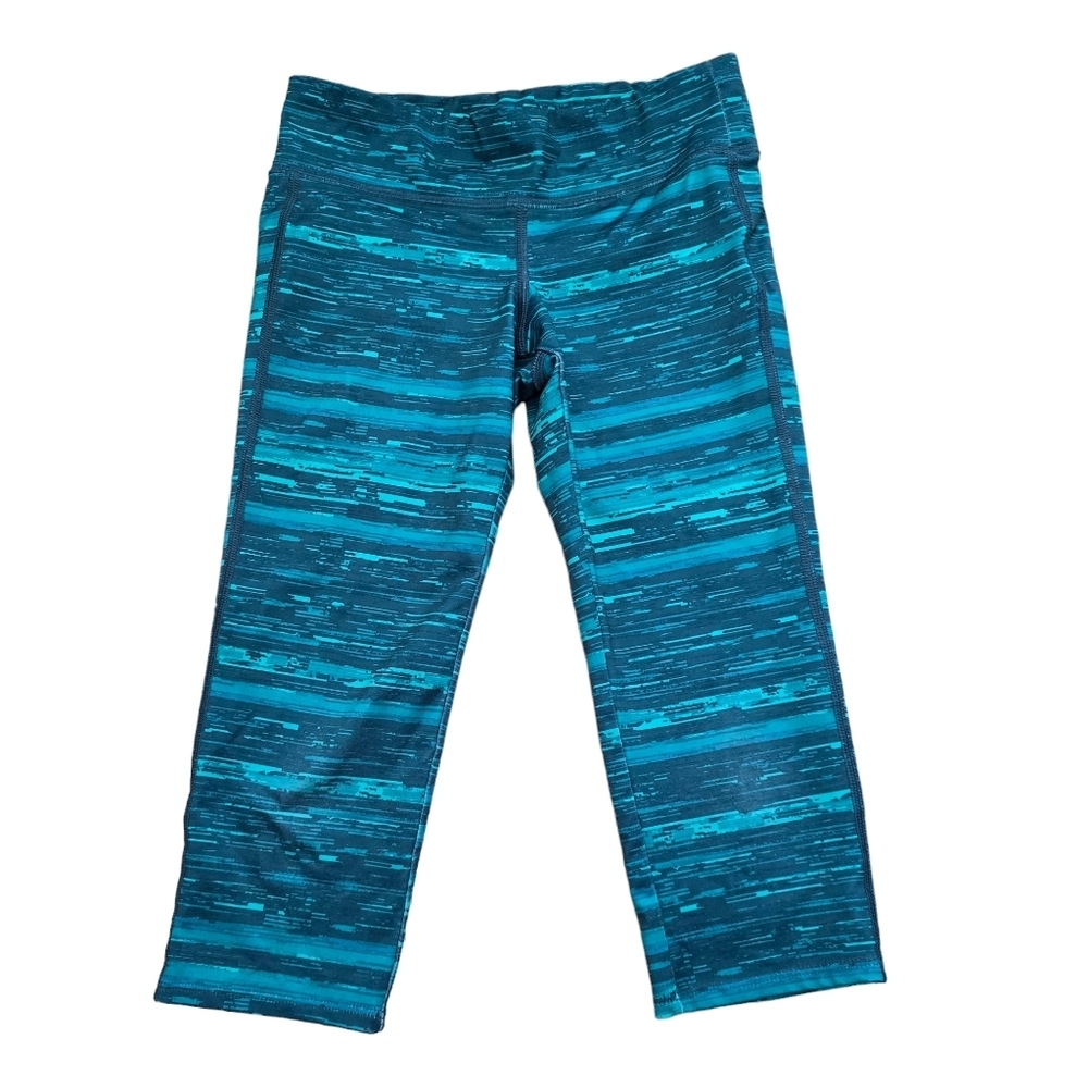 Old Navy Active Go Dry Cool Capri Leggings Girls Size M 8 Green Teal Stretch